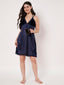 KOI Sleepwear Women’s Satin Short Nightdress with Soft Faux Fur Detailing – Comfortable and Stylish Nightwear