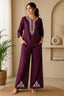 Women’s Embroidered Plum Lounge Set