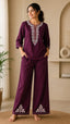 Women’s Embroidered Plum Lounge Set