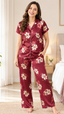 Satin Flower Print Nightsuit