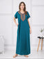 V-shaped Embroidery Night Gown