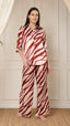 KOI SLEEPWEAR Zebra Print Satin Pleated Coord Set