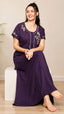 Premium Rayon Embroidered Night Gown