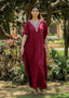 Koi Sleepwear Luxe Maroon Kaftan