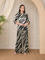 KOI SLEEPWEAR Zebra Print Satin Pleated Coord Set