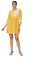 KOI SLEEPWEAR Beautiful Short Embroidered Dress YELLOW