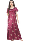 Satin Night gown with Floral print