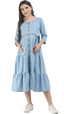 Denim Maternity dress with Gold Button