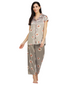 Satin Rose flower bunch long Night Suit