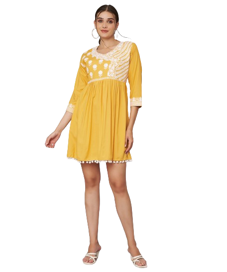 KOI SLEEPWEAR Beautiful short embroidered dress