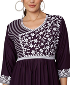 KOI SLEEPWEAR Beautiful Short Embroidered Dress WINE