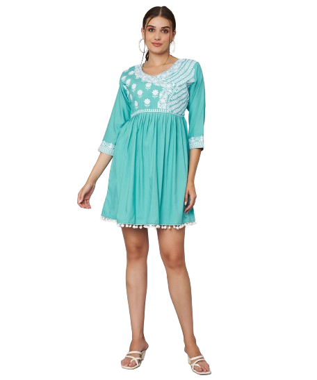 KOI SLEEPWEAR Beautiful short embroidered dress