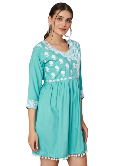 KOI SLEEPWEAR Beautiful short embroidered dress