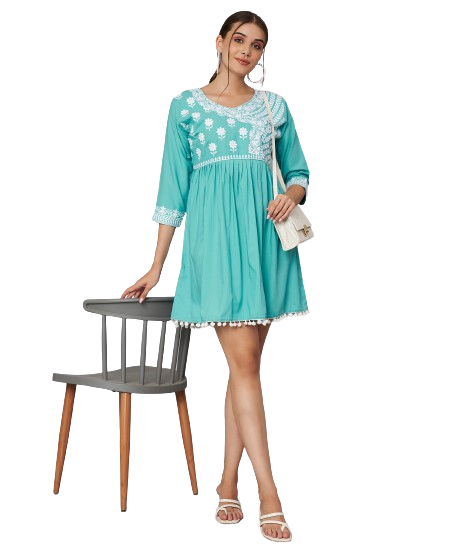 KOI SLEEPWEAR Beautiful short embroidered dress