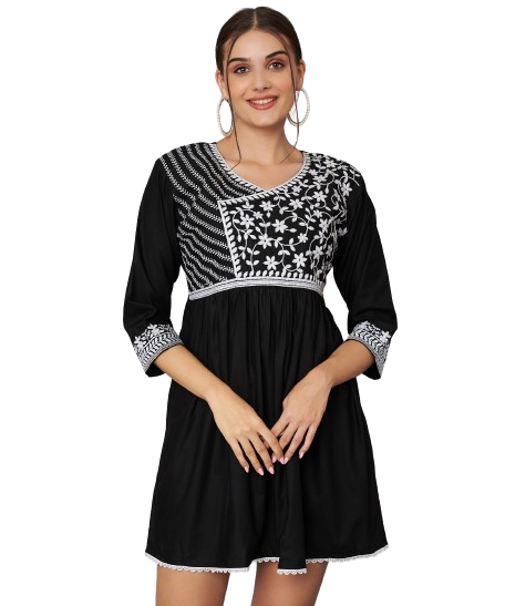 KOI SLEEPWEAR Beautiful short embroidered dress