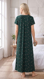 Alpine Comfort Pleated Maxi Nightgown