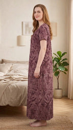 Classic A-Line Yoke Buttoned Lounge Gown