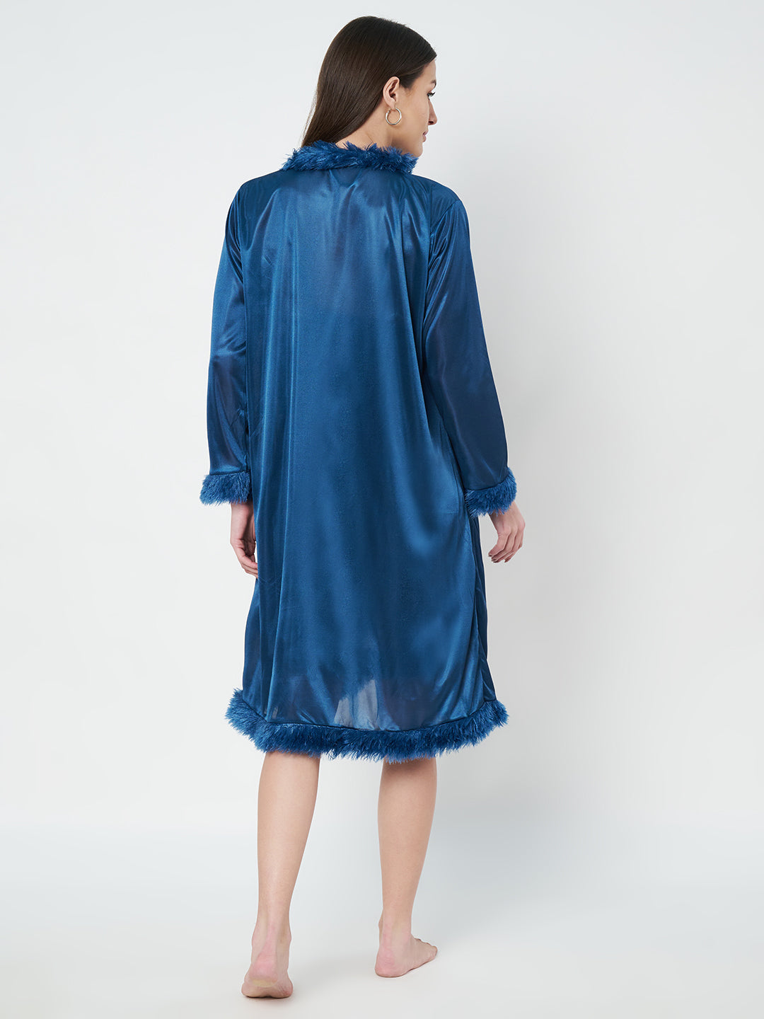 KOI SLEEPWEAR Satin Nightdress with Lace Detail