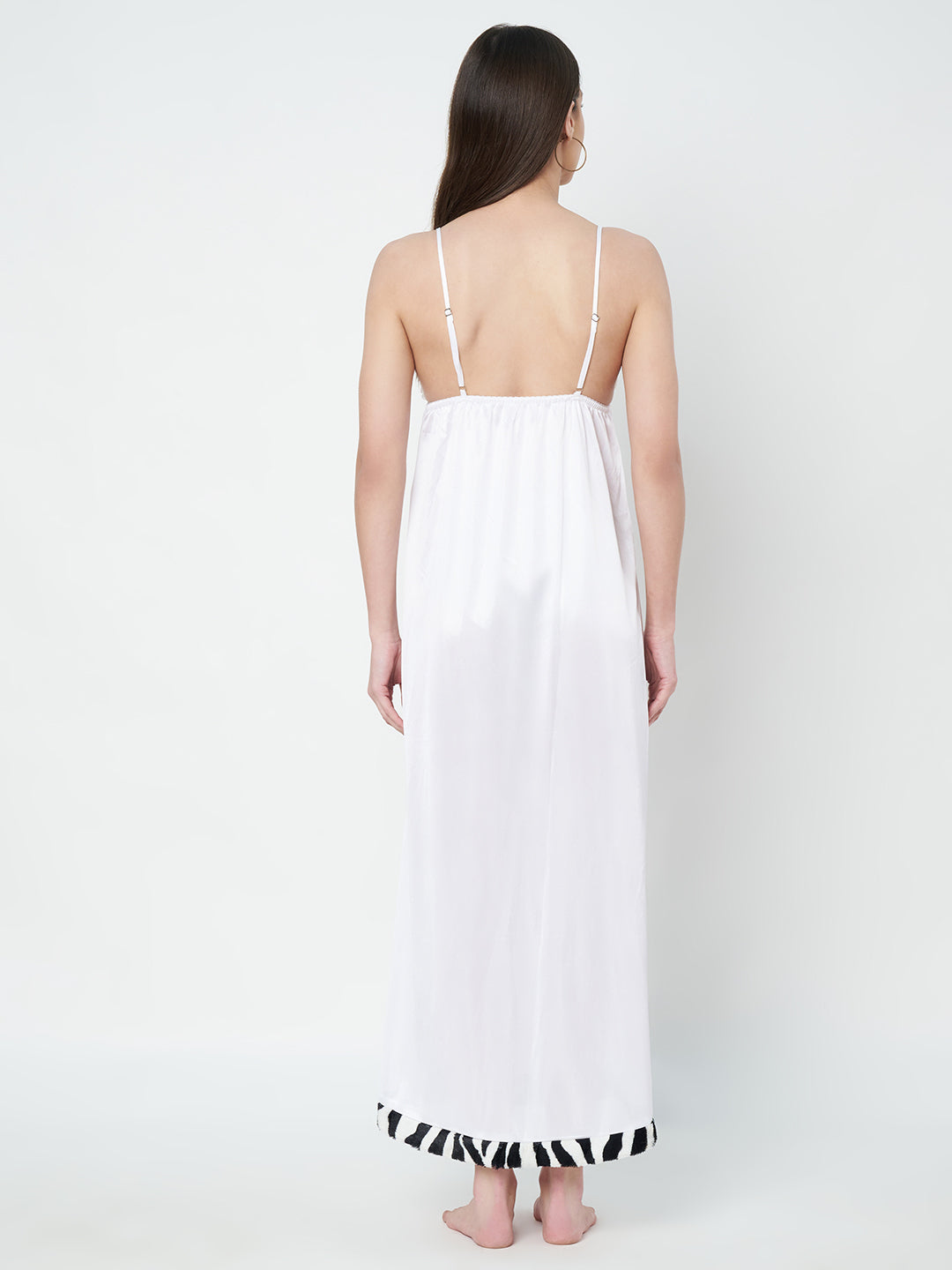 KOI SLEEPWEAR Satin Wrap Maxi Nightgown with Leopard Print