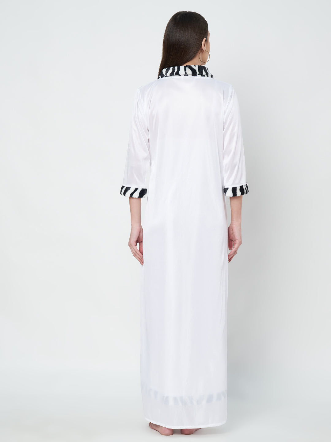 KOI SLEEPWEAR Satin Wrap Maxi Nightgown with Leopard Print