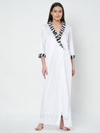 KOI SLEEPWEAR Satin Wrap Maxi Nightgown with Leopard Print