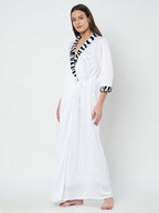 KOI SLEEPWEAR Satin Wrap Maxi Nightgown with Leopard Print