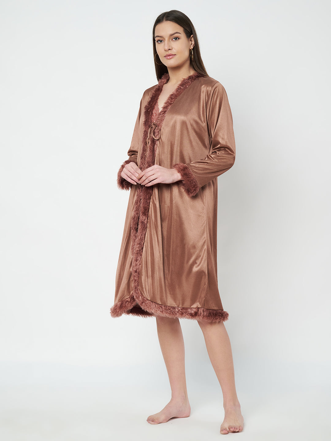 KOI SLEEPWEAR Satin Nightdress with Lace Detail