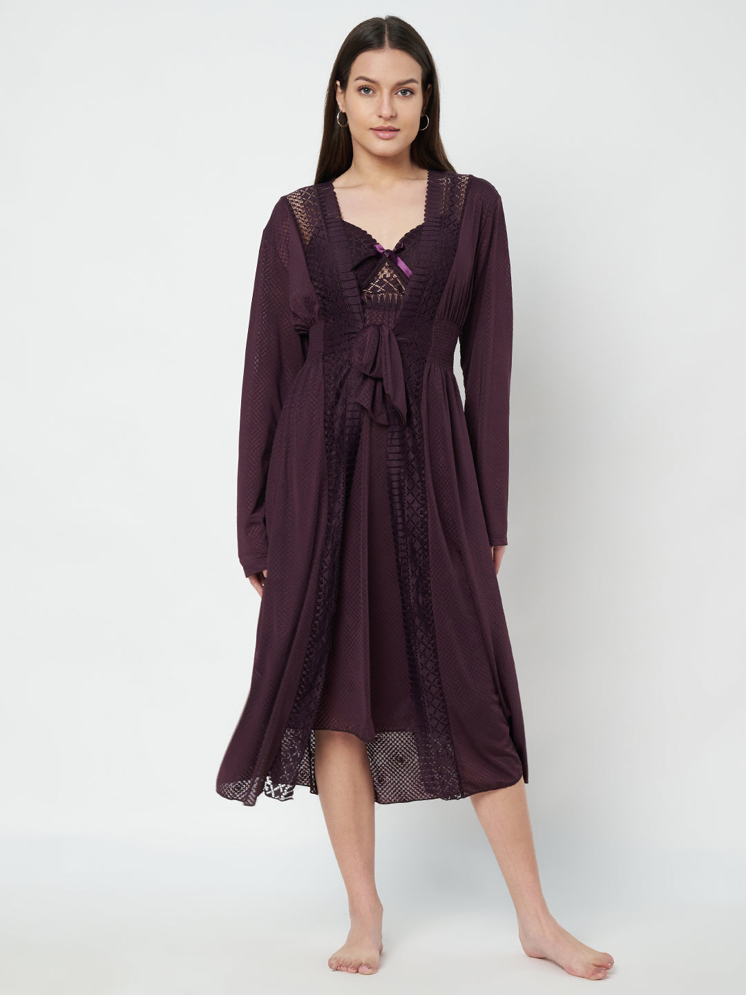 KOI SLEEPWEAR Premium Modal Nighty with Robe