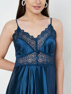KOI SLEEPWEAR Satin Nighty with Lace Detail