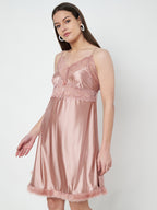 KOI SLEEPWEAR Satin Nighty with Lace Detail