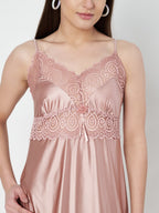 KOI SLEEPWEAR Satin Nighty with Lace Detail