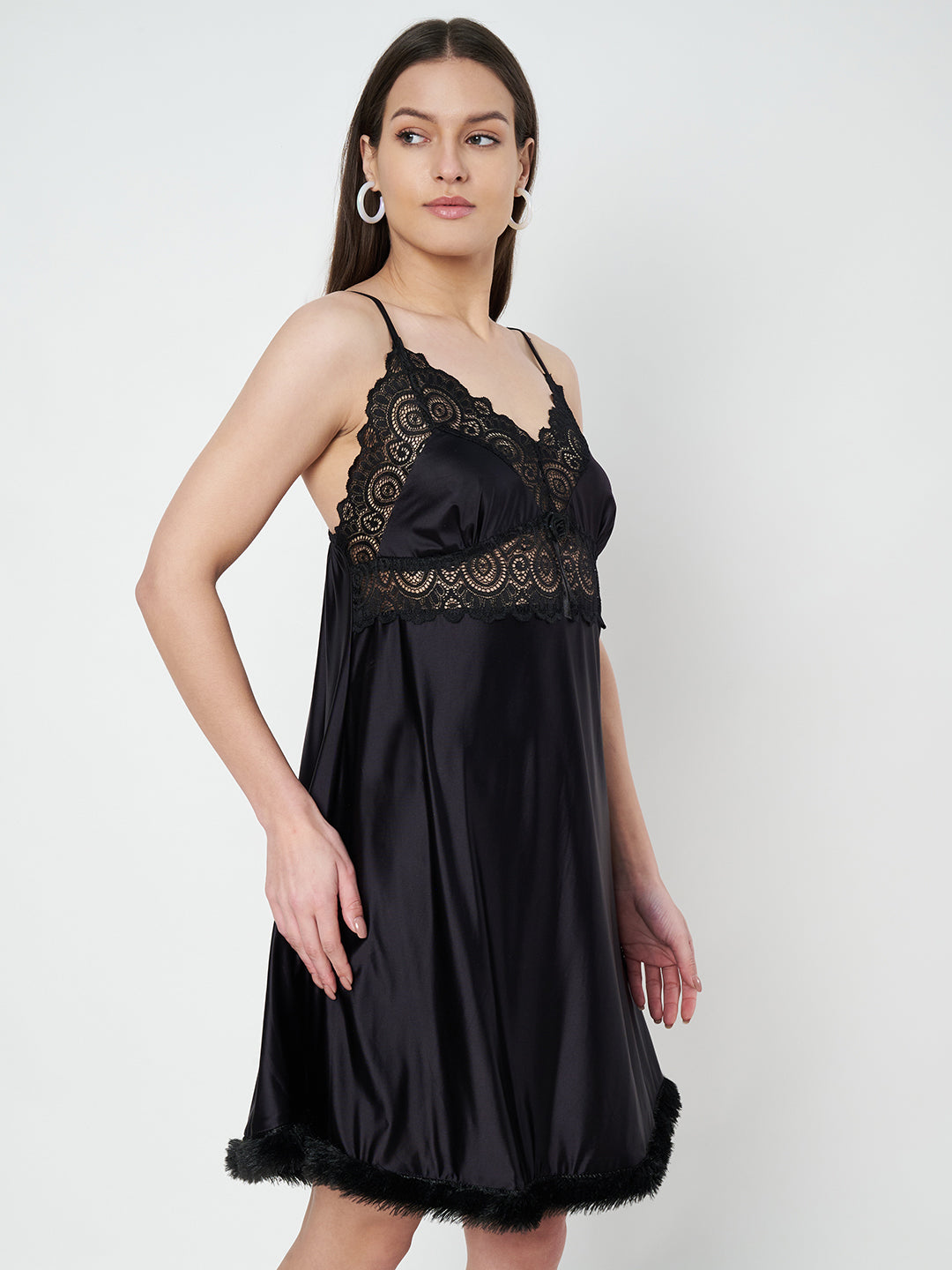 KOI SLEEPWEAR Satin Nighty with Lace Detail