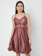 KOI SLEEPWEAR Satin Nighty with Lace Detail