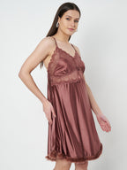 KOI SLEEPWEAR Satin Nighty with Lace Detail