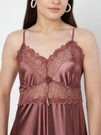 KOI SLEEPWEAR Satin Nighty with Lace Detail