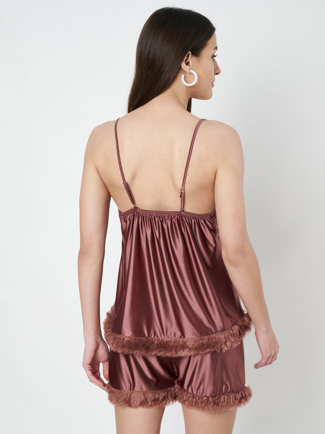 KOI SLEEPWEAR Satin Set with Fur