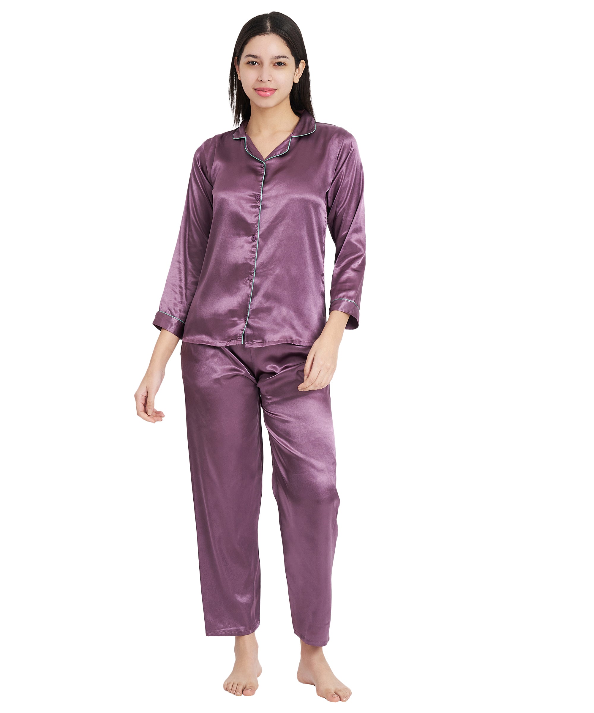 Classic Satin Nightsuits LAVENDER Main image
