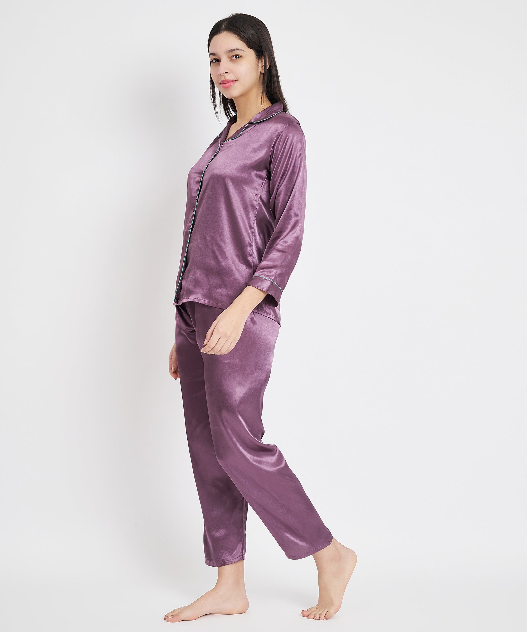 Classic Satin Nightsuits LAVENDER Secondary image