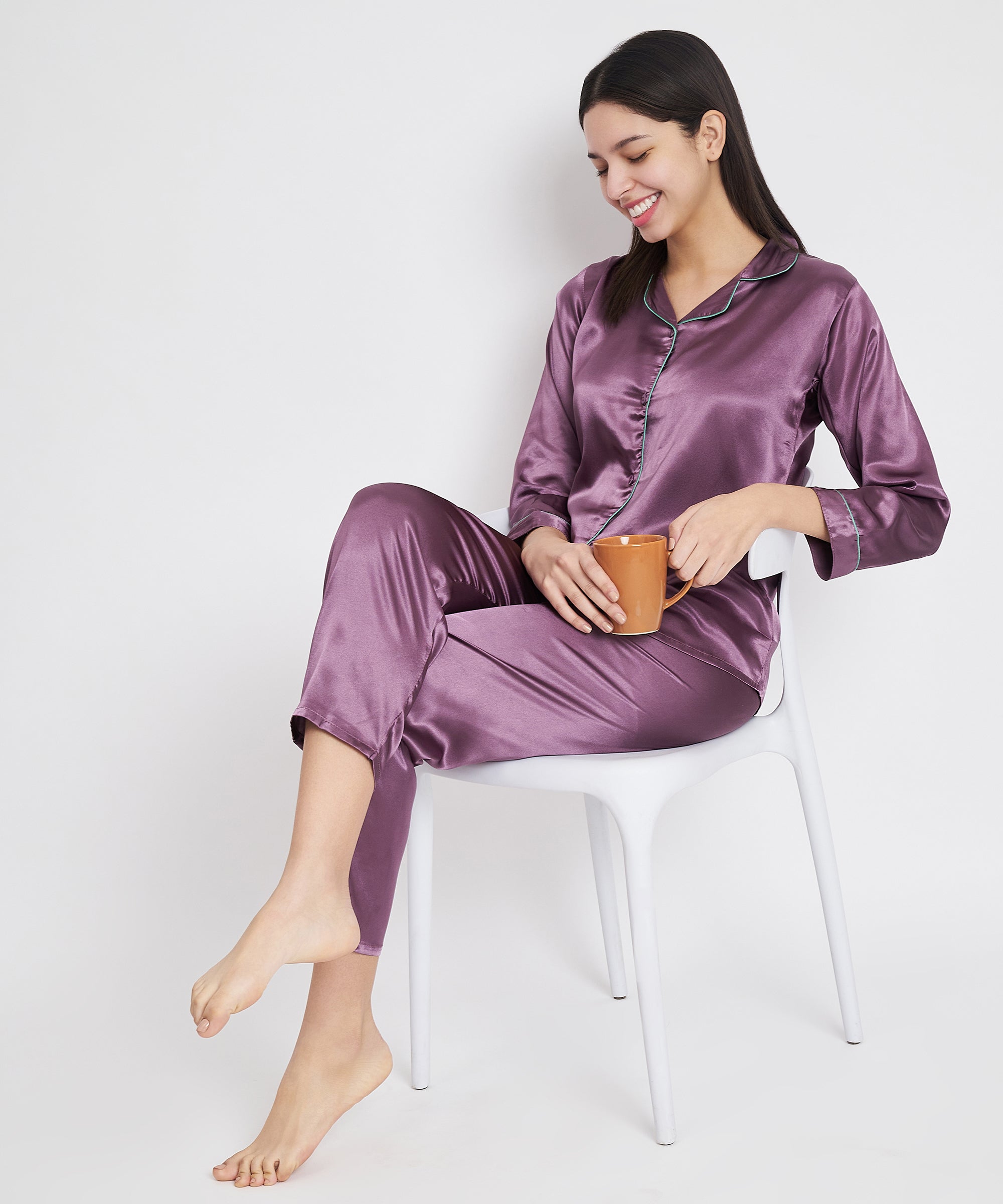 Classic Satin Nightsuits LAVENDER