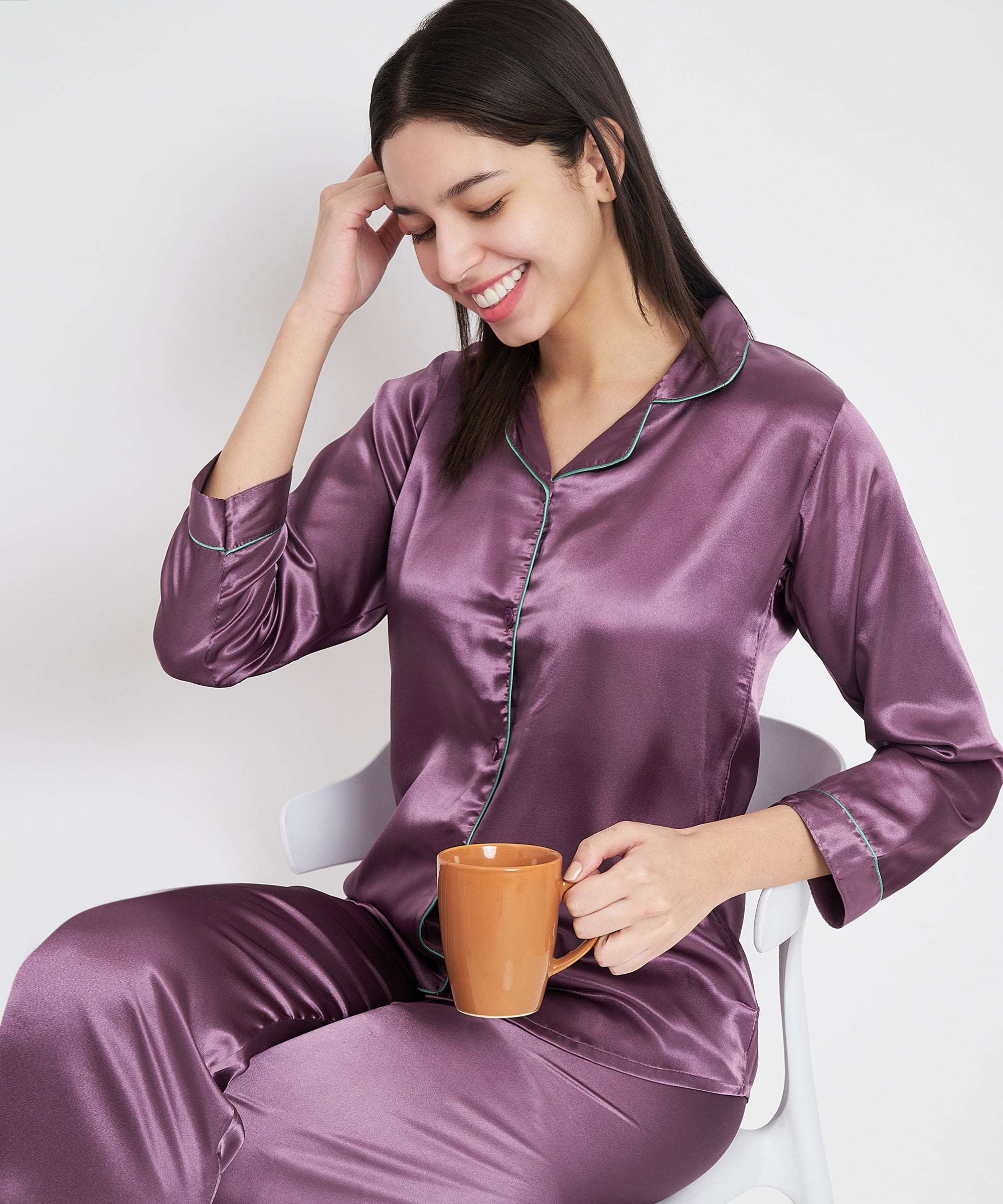 Classic Satin Nightsuits LAVENDER