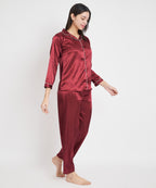 Classic Satin Nightsuits MARRON
