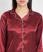 Classic Satin Nightsuits MARRON