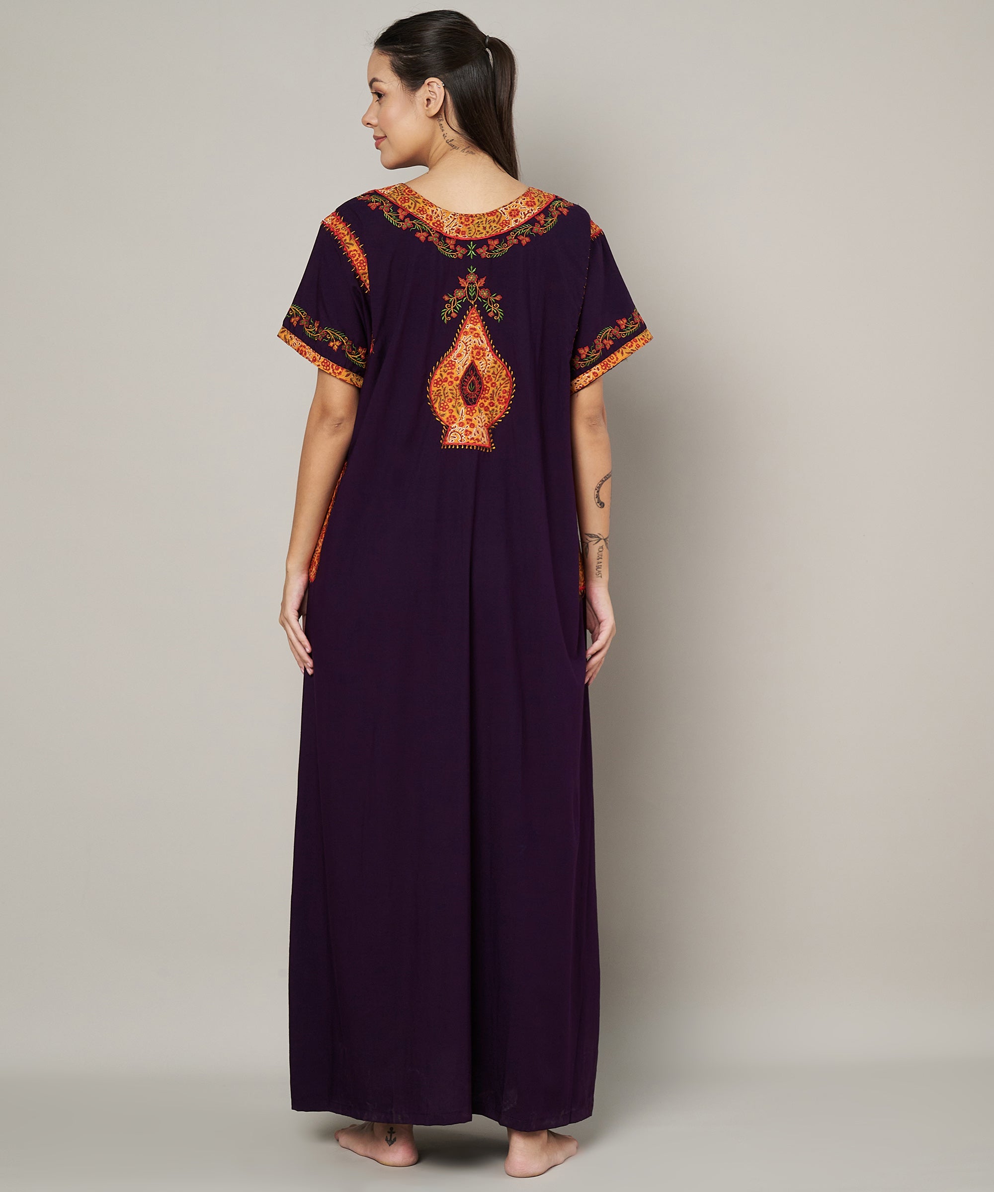 KOI SLEEPWEAR BHOPALI EMBROIDERED GOWN