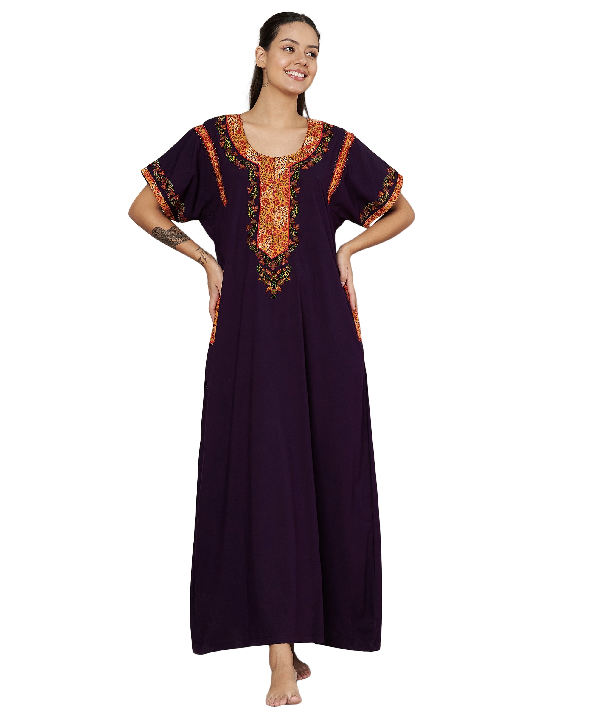 KOI SLEEPWEAR BHOPALI EMBROIDERED GOWN