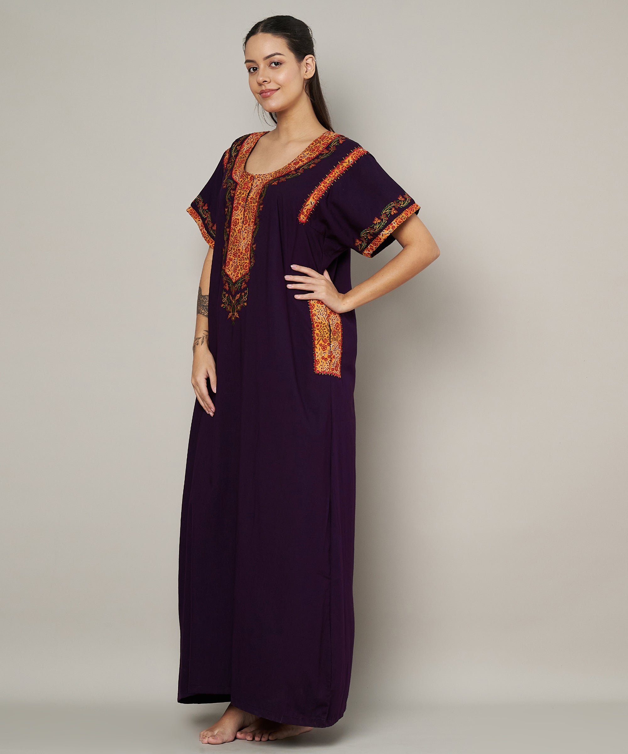 KOI SLEEPWEAR BHOPALI EMBROIDERED GOWN