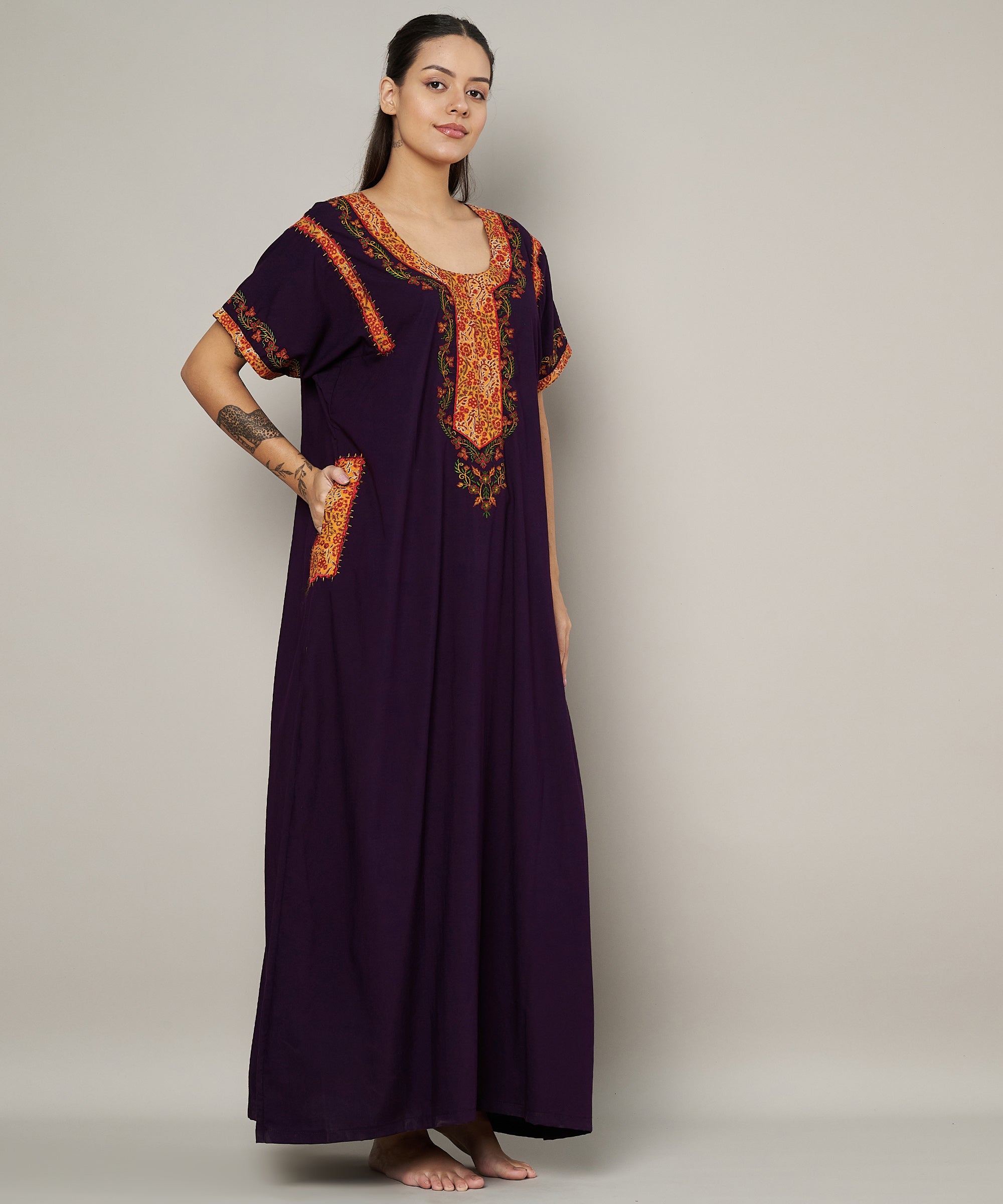 KOI SLEEPWEAR BHOPALI EMBROIDERED GOWN