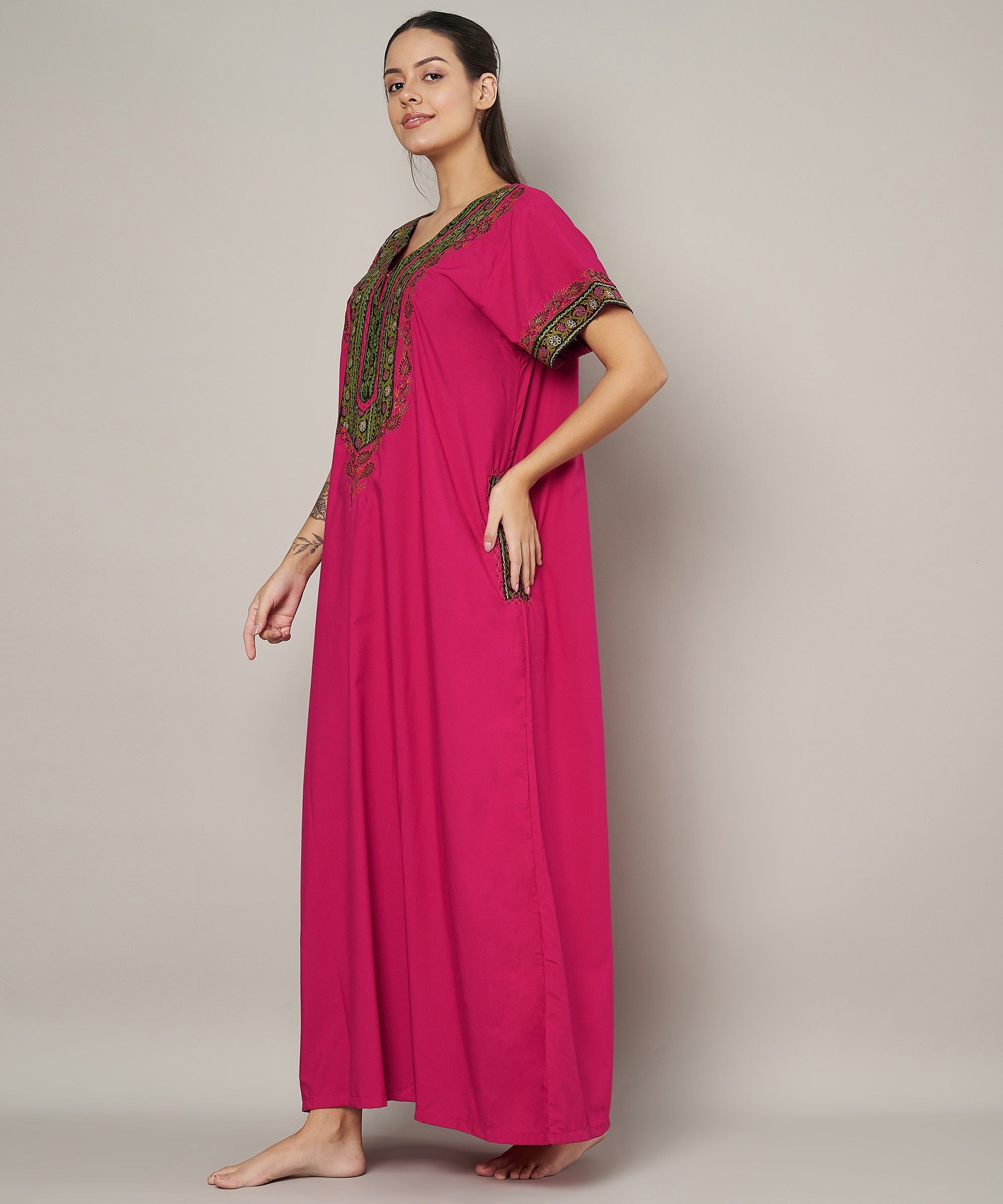 KOI SLEEPWEAR Bopali embroidered gown