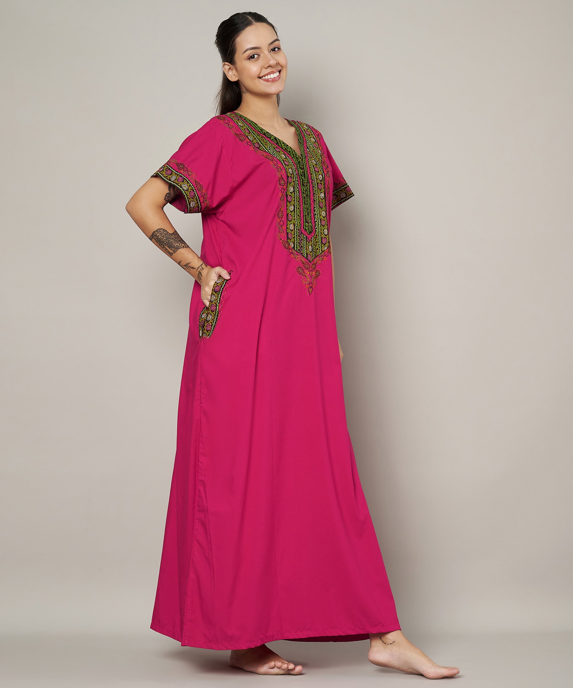 KOI SLEEPWEAR Bopali embroidered gown