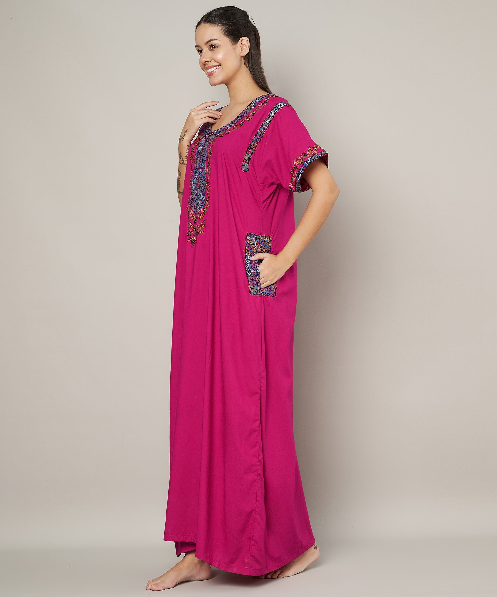 KOI SLEEPWEAR BHOPALI EMBROIDERED GOWN