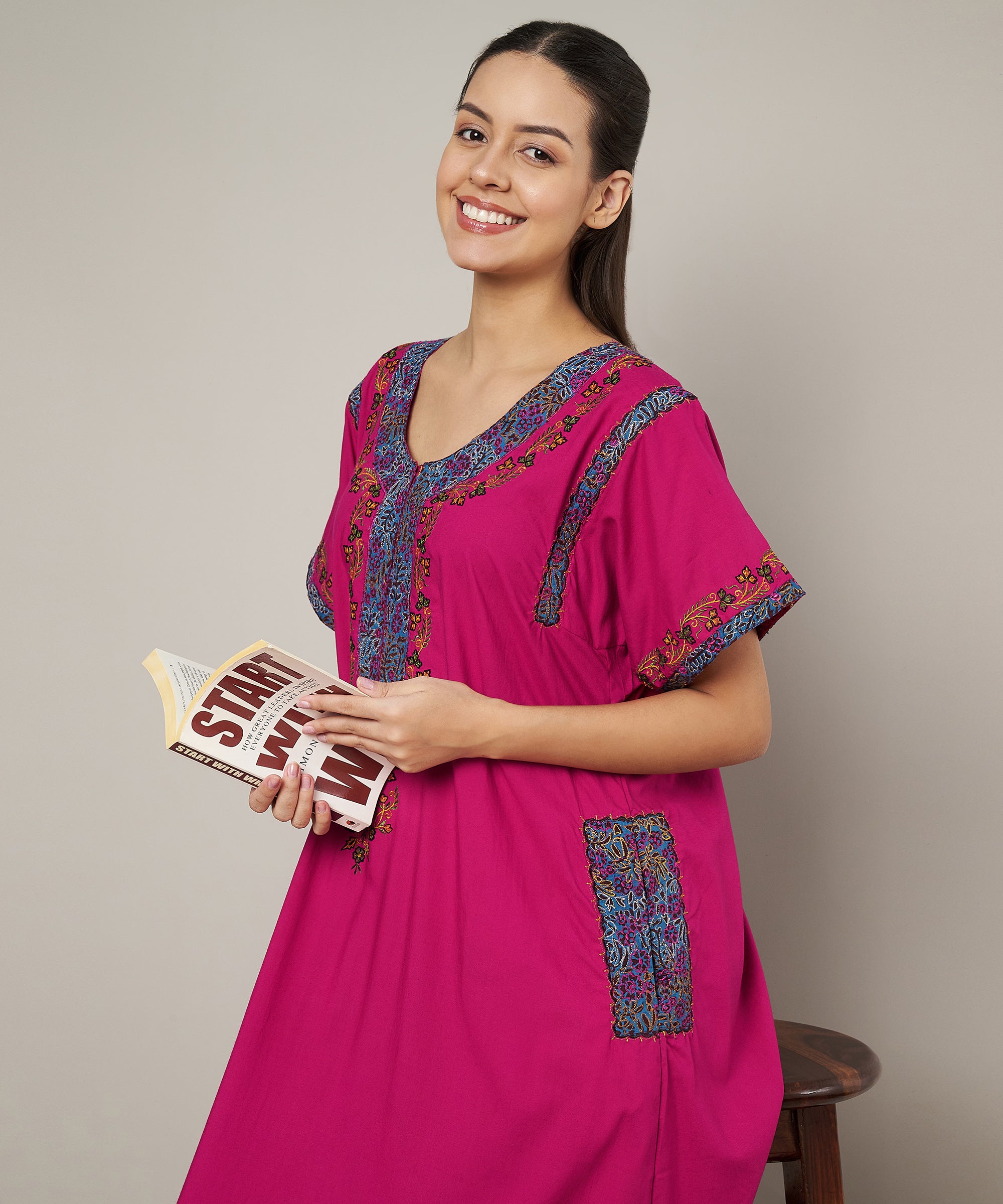 KOI SLEEPWEAR BHOPALI EMBROIDERED GOWN